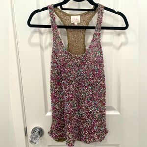 Parker sequin racerback top. Size XS, multicolor